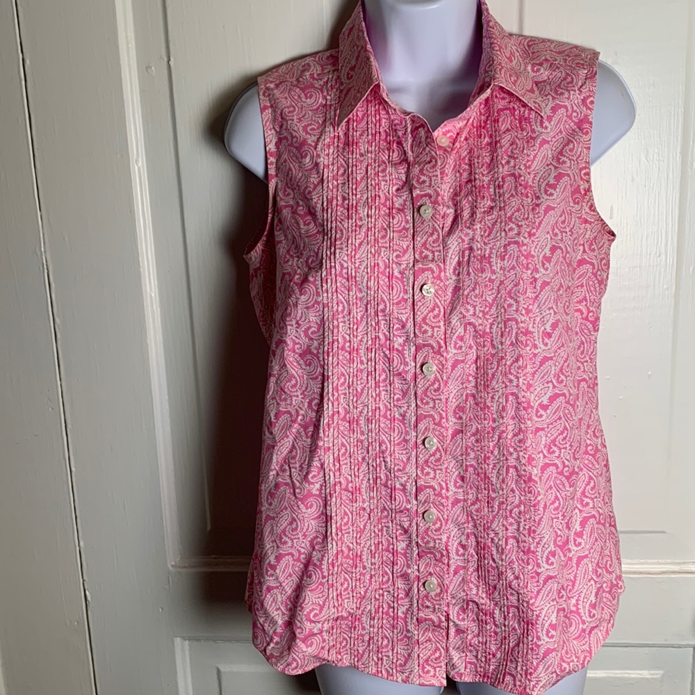 L.L. Bean Sleeveless Button Down Top Size XS